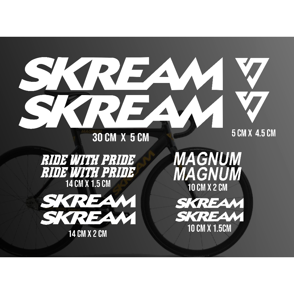 SKREAM Fixie Cutting Decal Sticker, Fixie Bike Sticker