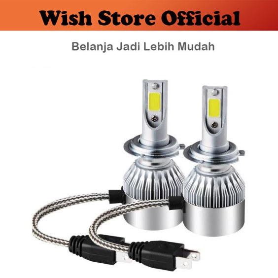 SET หลอดไฟหน้ารถ LED H7 12V 6000K M6P / C6