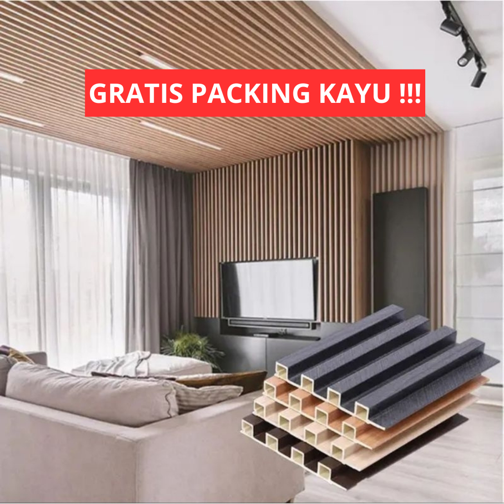 WPC Wood Wall Panel PVC Wall Decoration แผงผนัง WoodPanel สติ๊กเกอร์ตกแต่งผนัง