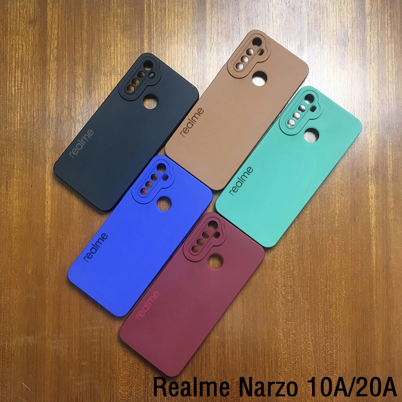 Softcase Pro กล ้ อง Realme Narzo 10A 20A Soft Case Candy Case สีซิลิโคน TPU Casing