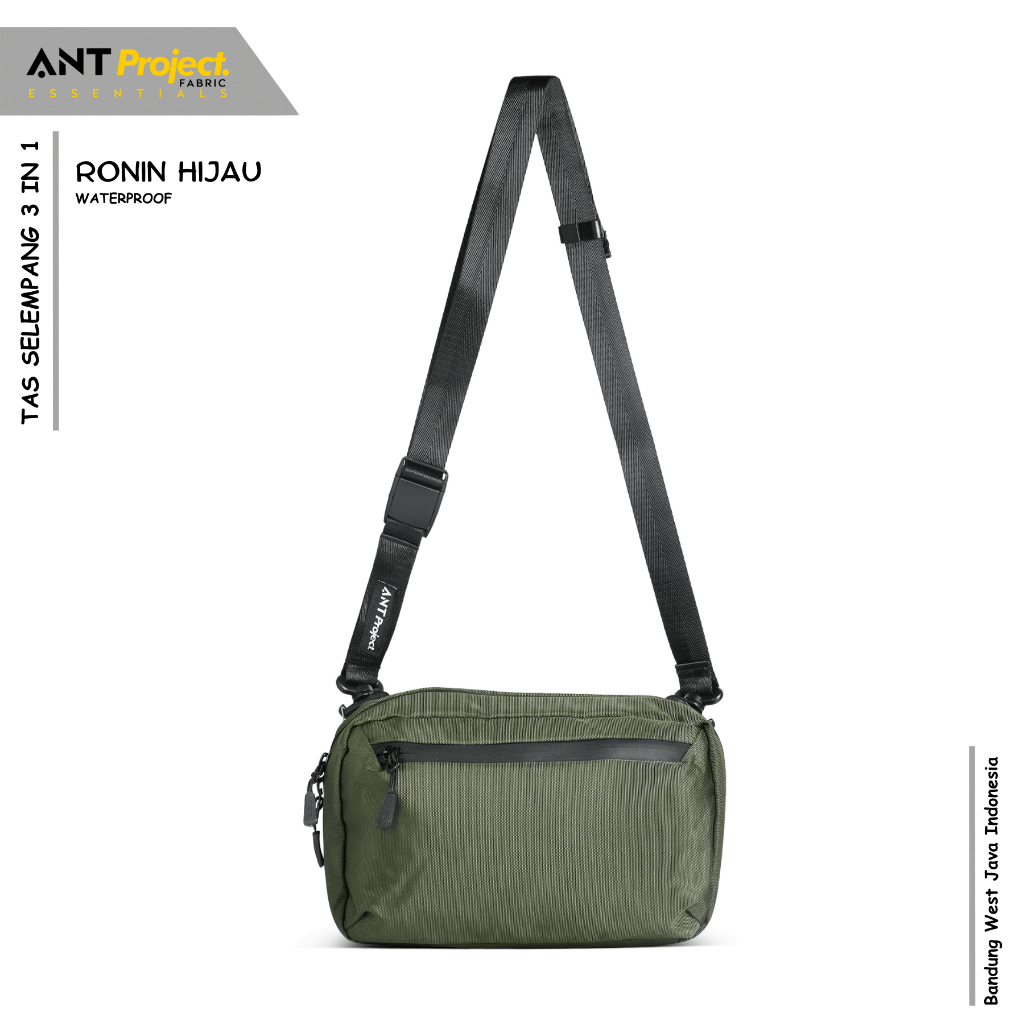 Hijau Ant PROJECT - 3 in 1 RONIN Green Extra Slot Pocket กระเป๋าสะพายข้างกันน้ํา