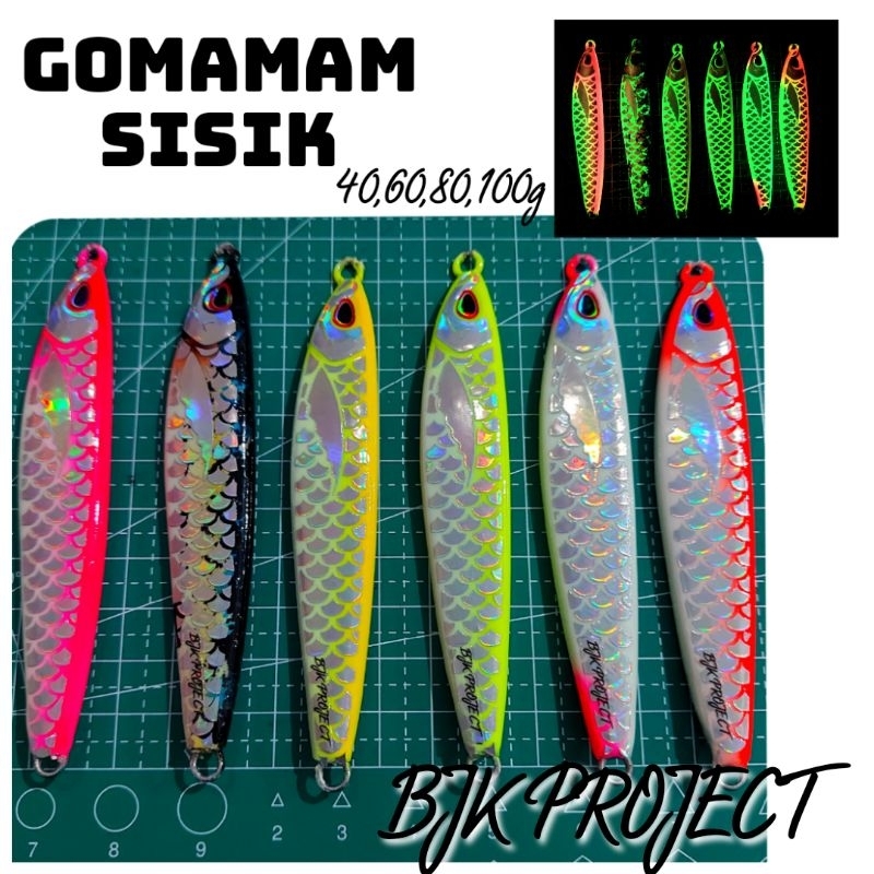 METAL JIG GOMAM SCALES 40,60,80,100g FULL GID LIMITED BJK PROJECT