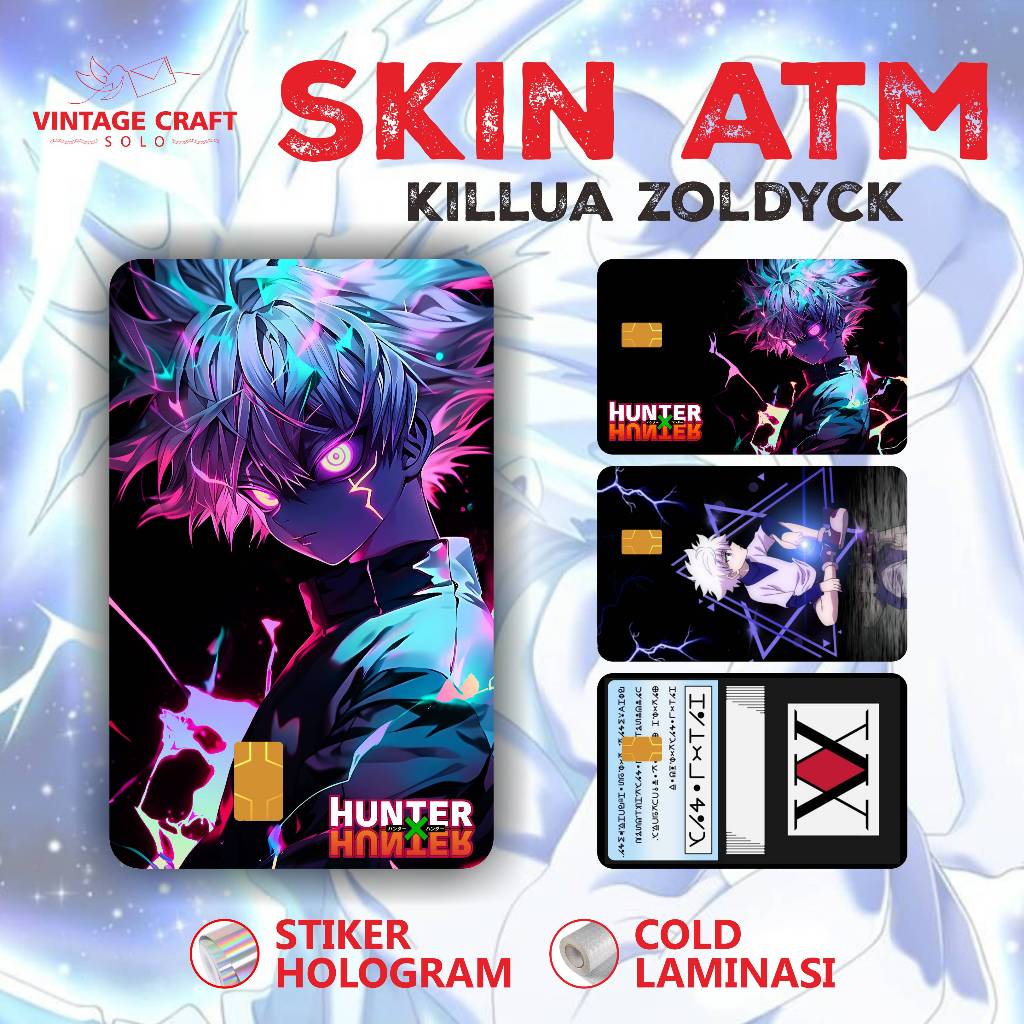 ใหม่! Killua Hunter X Hunter Hologram Premium ATM Skin Card Sticker