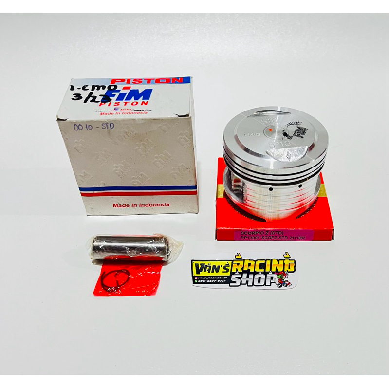 PISTON FIM SCORPIO SET PISTON KIT SCORPIO JENONG FIM OS STD (70 MM) - 50 (70.5 MM) - 100 ( 71MM )