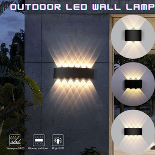 Lampu Hias Dinding Taman Outdoor Sorot 2 Arah LED Wall Light Minimalis Luar Ruangan