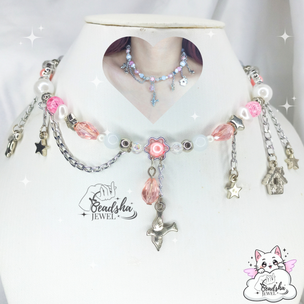 [STAIN Rust] Lucia Necklace - Beadha Jewel / สร้อยคอลูกปัด / สร้อยคอลูกปัดความงาม / Women& 39;s Neck