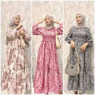 Long Dress Diora Creamy Smocked