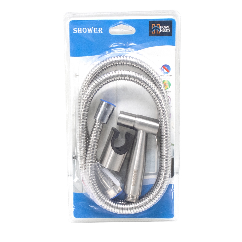 Homeneeds Set Bidet Toilet Shower Cebok Closet Hose + หัวฝักบัวแบบเต็ม
