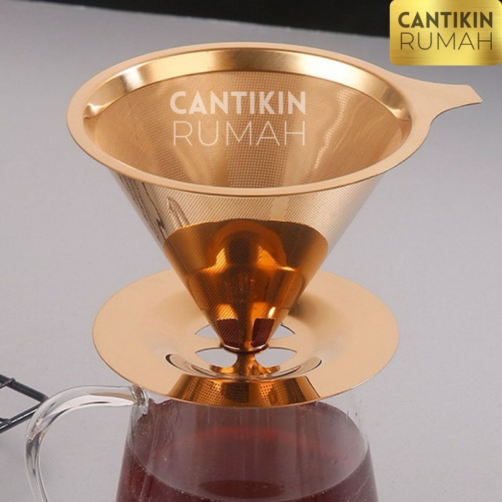 V60 COFFEE DRIP COFFEE STAINLESS GOLD PAPERLESS GOLD FILTER CONE FILTER