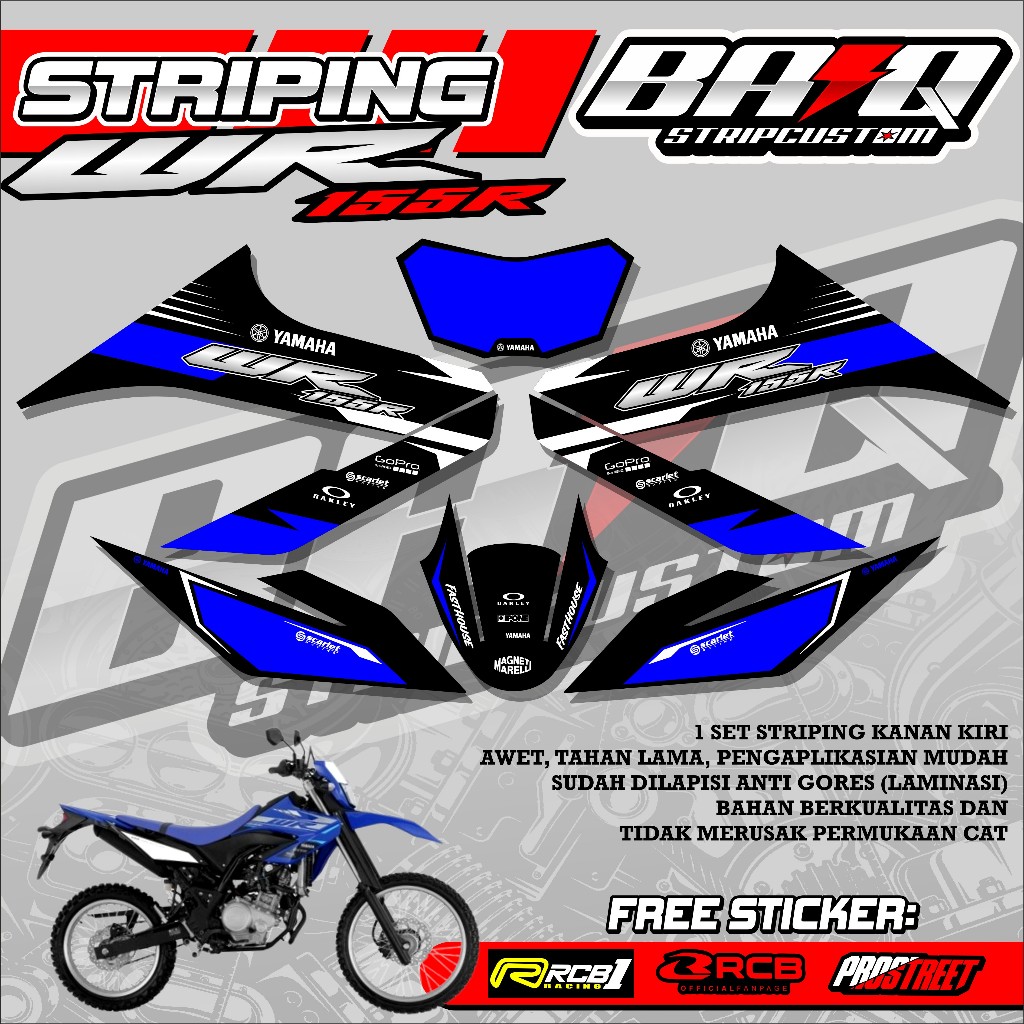 WR 155 R STRIPING STICKER - WR 155 R STRIPING STICKER SIMPLE RACING MOTIF