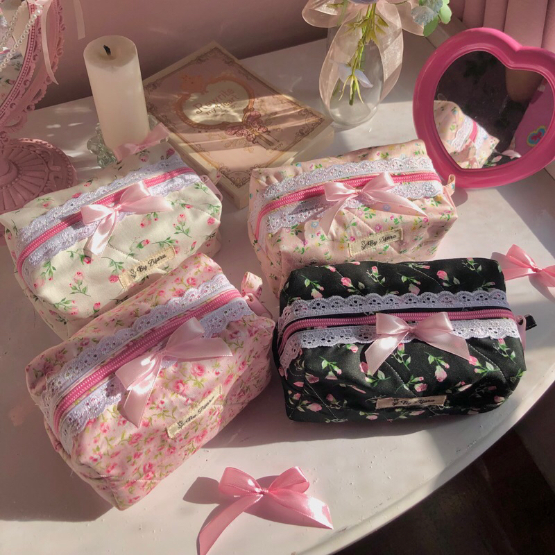 ! กระเป๋า Luna Floral | MINI CUTE KASSYL POUCH Makeup Floral | Coquette By Zifara