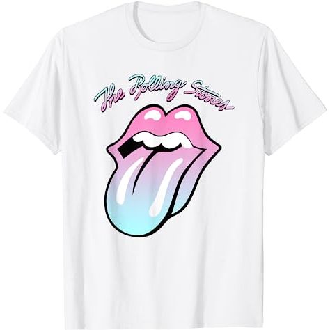 เสื้อยืดลิ้นไล่ระดับ Baju Kaos The Rolling Stones - Kaos The Rolling Stones สีขาว