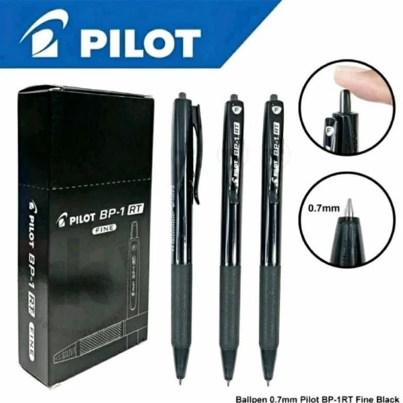 PILOT PEN ปากกานักบิน BP-1 RT 0,7mm & 1.50mm (12 ชิ้น)
