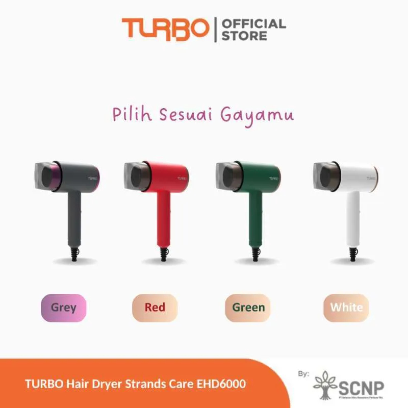 TURBO เครื่องเป่าผม Strands Care EHD6000 เครื่องเป่าผม EHD 6000 อย่างเป็นทางการรับประกัน 3 ปี