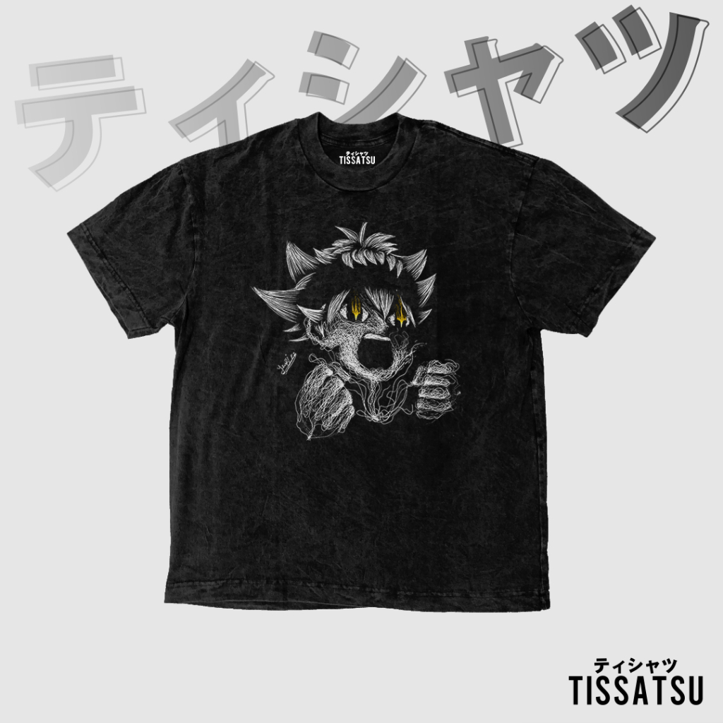 เสื้อยืด พิมพ์ลายอนิเมะ Tissatsu Kaos Black Clover Asta โอเวอร์ไซซ์ โอเวอร์ไซซ์ ซักทําความสะอาดได้ BC-11
