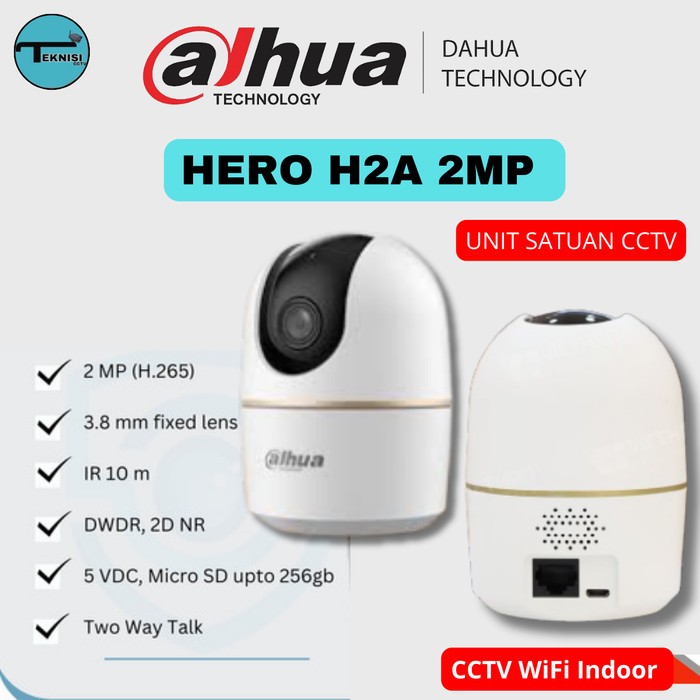 Dahua Hero H2A 2MP IP กระทะไร้สาย และเอียง 360° กล้องวงจรปิด WiFi ในร่ม