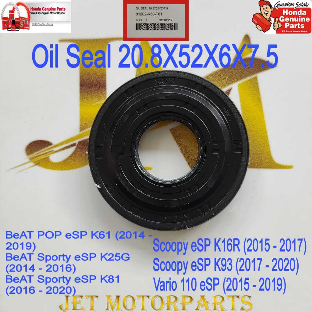 Original Honda AHM 91202K50T01 Vario BeAT Scoopy Spacy Old FI eSP ซีลเพลาข้อเหวี่ยง