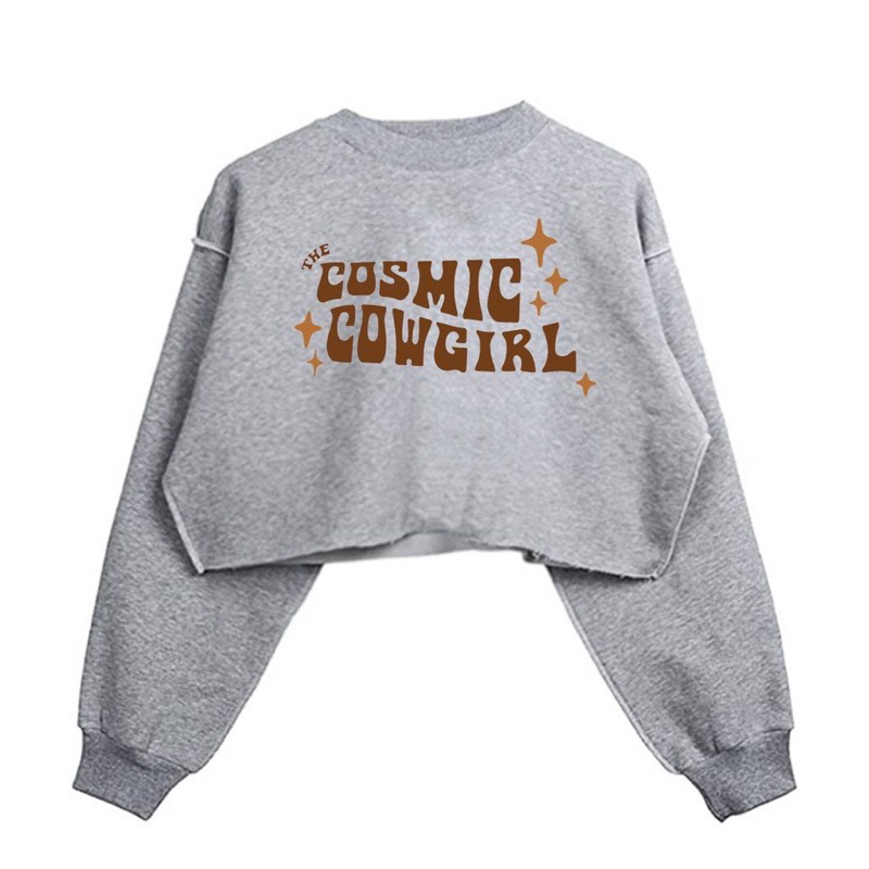COSMIC COWGIRLS เสื้อสเวตเตอร์ครอปโอเวอร์ไซส์ (LD 110, P 43)