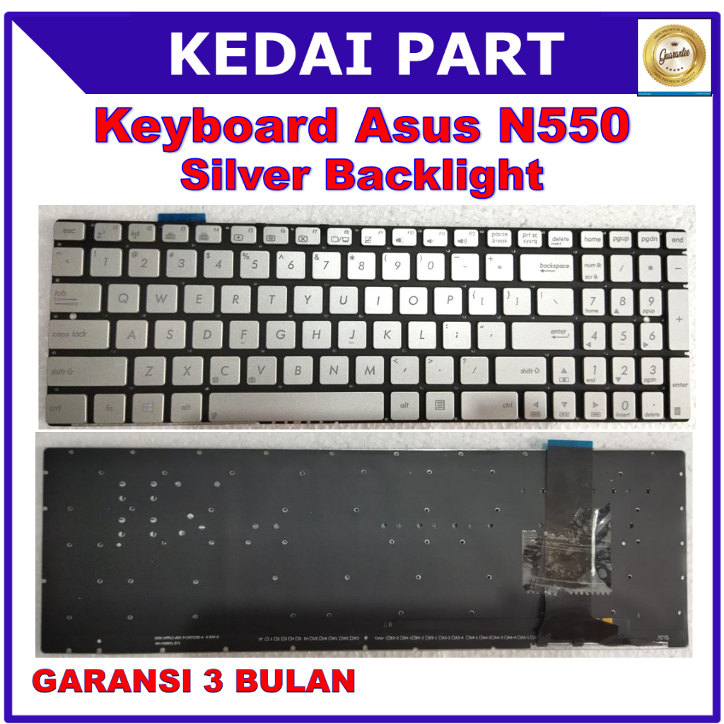 Asus N550 G550 Q550L Q550LF N76 คีย์บอร์ดแบ็คไลท์สีเงิน