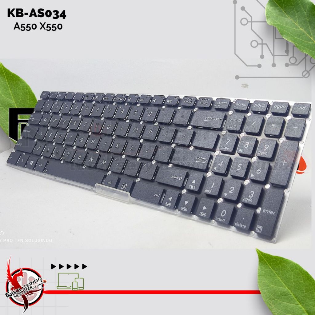 คีย์บอร์ด ASUS A550 X550 0KNB0-612SSP00, 9Z.N8SSW.B0S, NSK-USB0S SP สีดํา