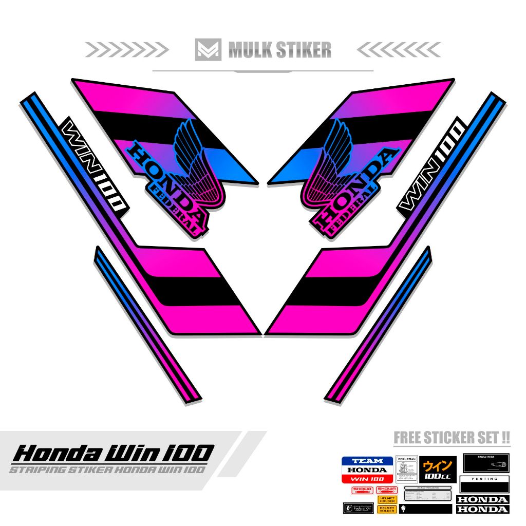 HONDA WIN STRIPING / MTF 23 / WIN 100 STICKER / WIN STICKER / STREET / STRIPING / SKOTLET / SKOTLET 
