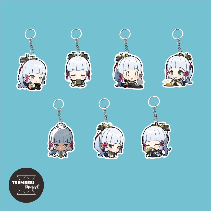 พวงกุญแจ GANTUNGAN Genshin Impact Ayaka | Ayaka Chibi พวงกุญแจอะคริลิค | ที่วางโทรศัพท์มือถือ Ayaka 