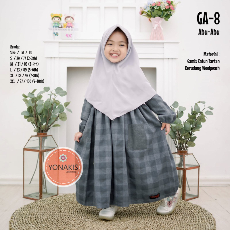 Kids Gamis Set G8 Free Hijab Original By Yonakis