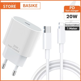 BASIKE Kabel Charger iPhone Fast Charging Type C PD 20W & kabel data Type C to Lightning Original