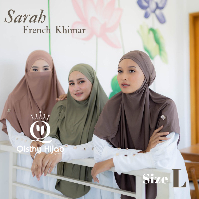 Qisthy Hijab - SARAH French Khimar Jersey L Jumbo Hijab Niqob Umarh Qisthy Hijab โดย Sahala