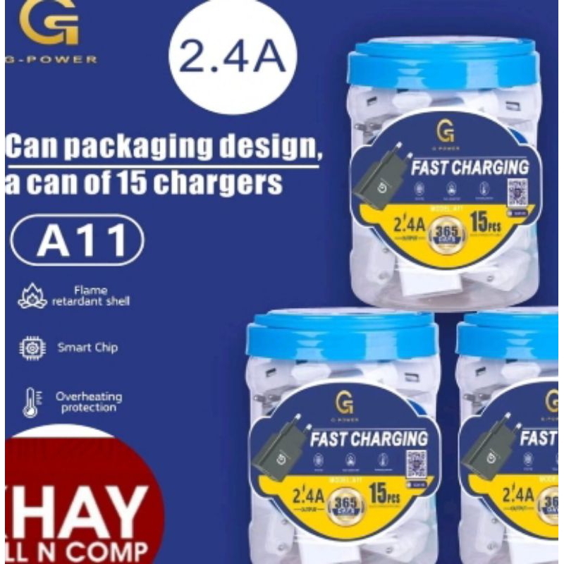[UNIT PRICE] GPOWER 2.4A A11 CHARGER ADAPTER SINGLE USB JAR