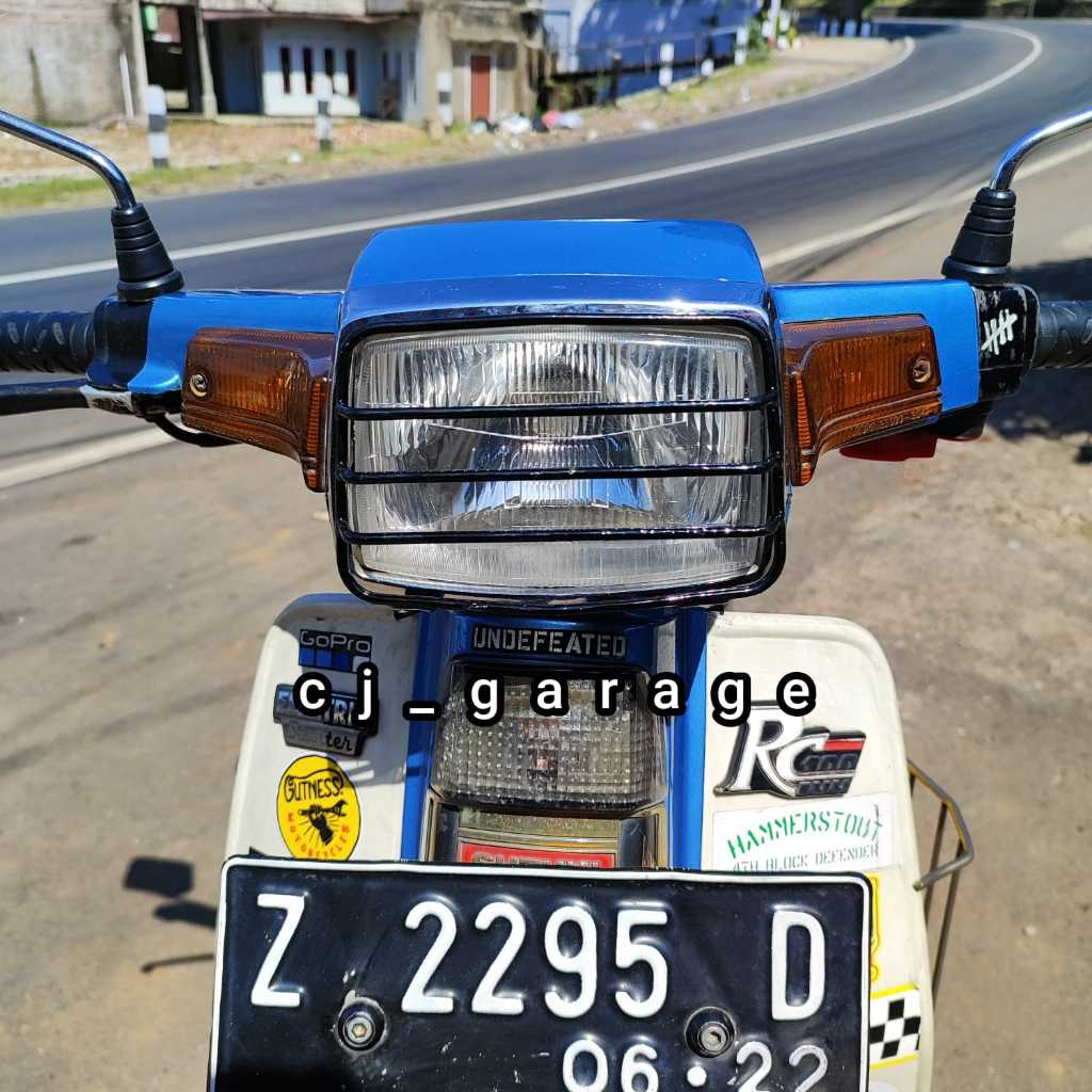 Suzuki RC 80 RC 100 ไฟหน ้ าฝาครอบย ่ างป ้ องกัน Rambang ไฟหน ้ า Bravo Jet ระบายความร ้ อนด ้ วยเหล ็ กหนา