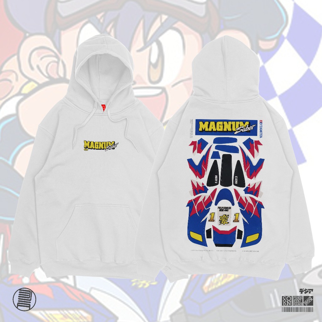 Hoodie Magnum Saber Tamiya Lets และ Go Mini 4wd Old School การ์ตูน 90s อะนิเมะมังงะ Wibu ญี่ปุ่น DJA