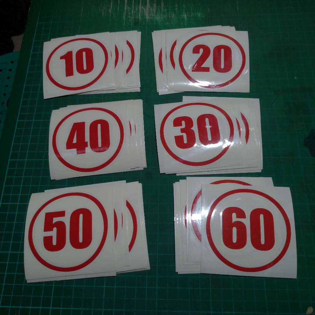 ขายสติ๊กเกอร์ตัดเบอร์นวด/RANDOM ROUND NUMBER รุ่น DIAMETER 28 CM ORACAL MATERIAL สําหรับติดบนกระจก, 