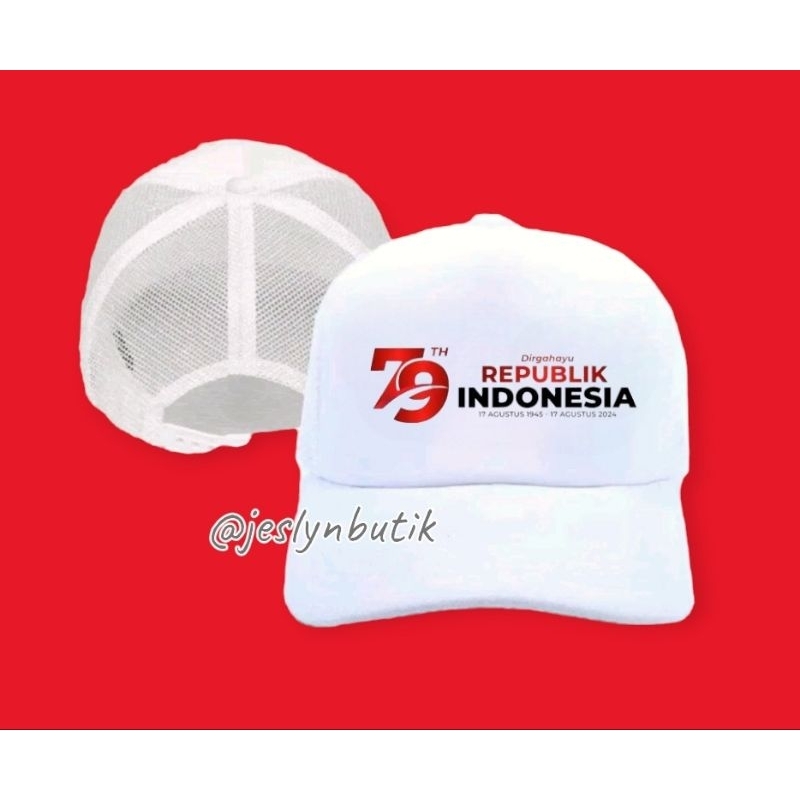 Putih Independence Day Trucker Hat 79 Years INDONESIA - สีขาว 2024