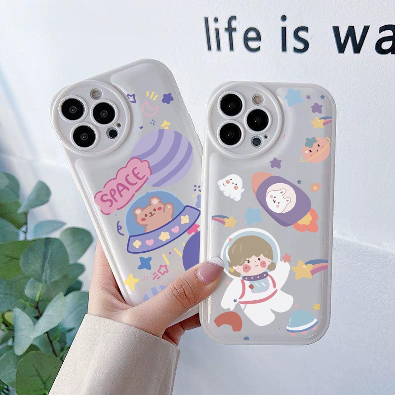 Kung Fu กรณี - สีขาวรอบ Softcase สําหรับ Iphone 7Plus 8Plus 7 8 X 11 12Promax 12Pro 13 Pro 13 Promax