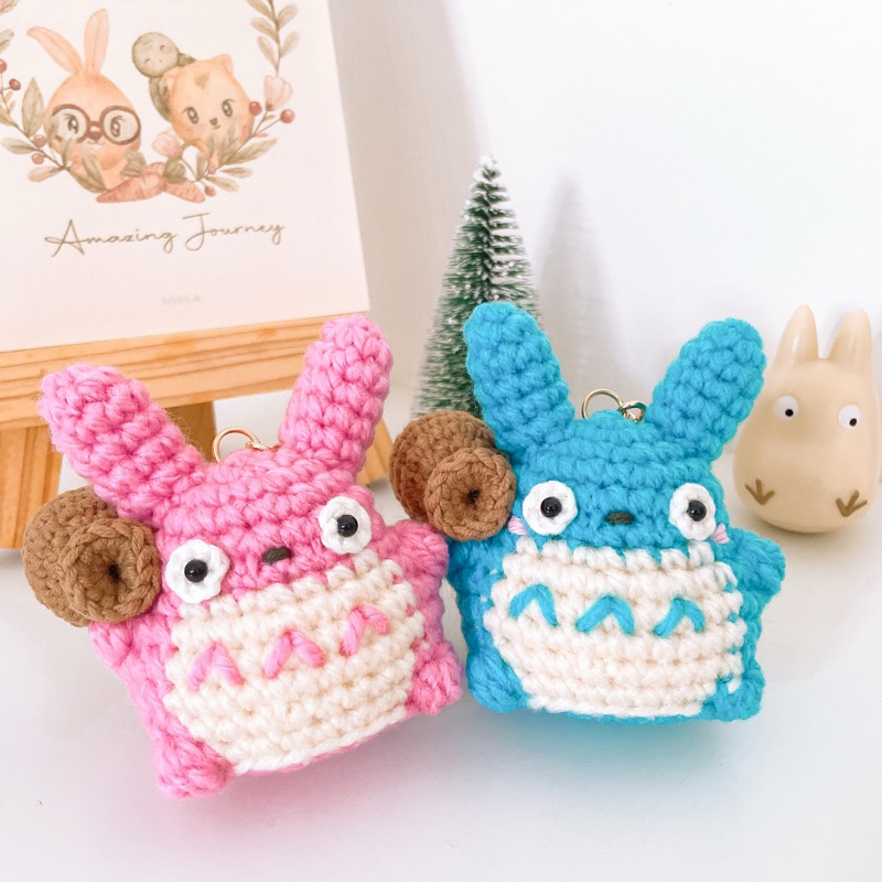 GANTUNGAN Totoro ตุ๊กตาพวงกุญแจถัก / My Neighbor Totoro ถักเสื้อกันหนาว / พวงกุญแจกระเป๋าตุ๊กตาถัก A