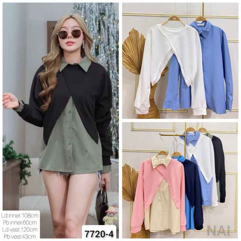 KEMEJA 1 ชิ้น !! POSSEE 2in1 เสื้อ LD 118-120