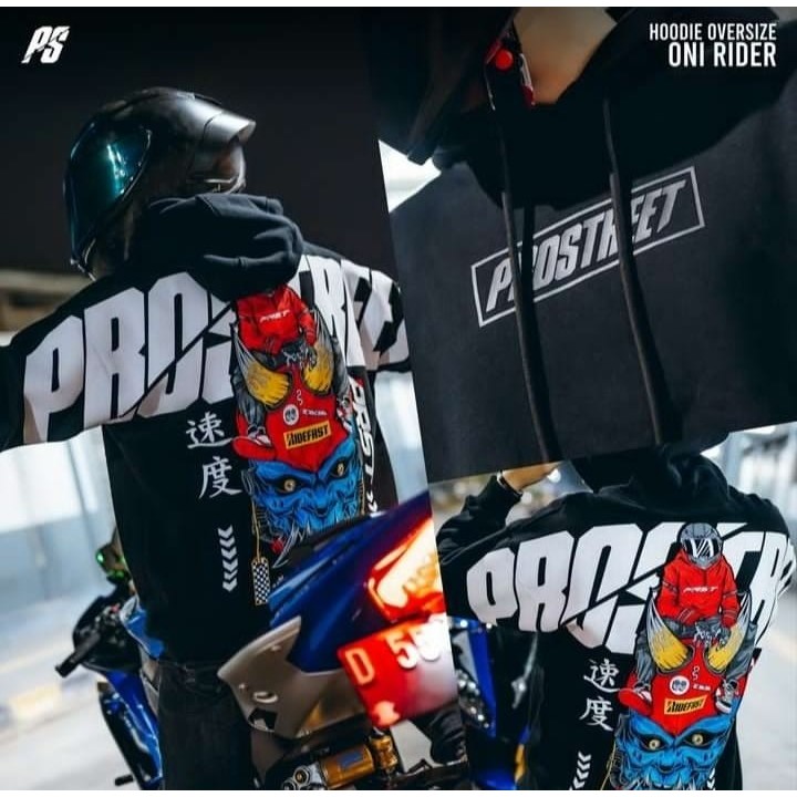 เสื ้ อแจ ็ คเก ็ ตมีฮู ้ ด Prostreet ( วัสดุหนาดั ้ งเดิม ) ขายดีที ่ สุด! เสื ้ อกันหนาว X-Treme Rider Black Edition Prostreet Jmbo Size M ถึง XXL