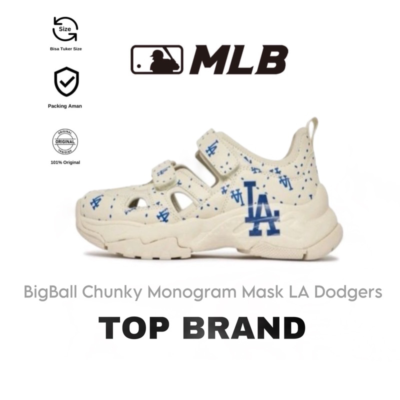 รองเท้าผ้าใบ Mlb BigBall Chunky Monogram Mask LA Dodgers ของแท้ 100%