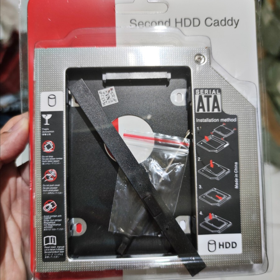 HDD CADDY THIN (SLIM) 9.5MM SATA / DVD SLOT TO HDD SLOT / SSD CADDY