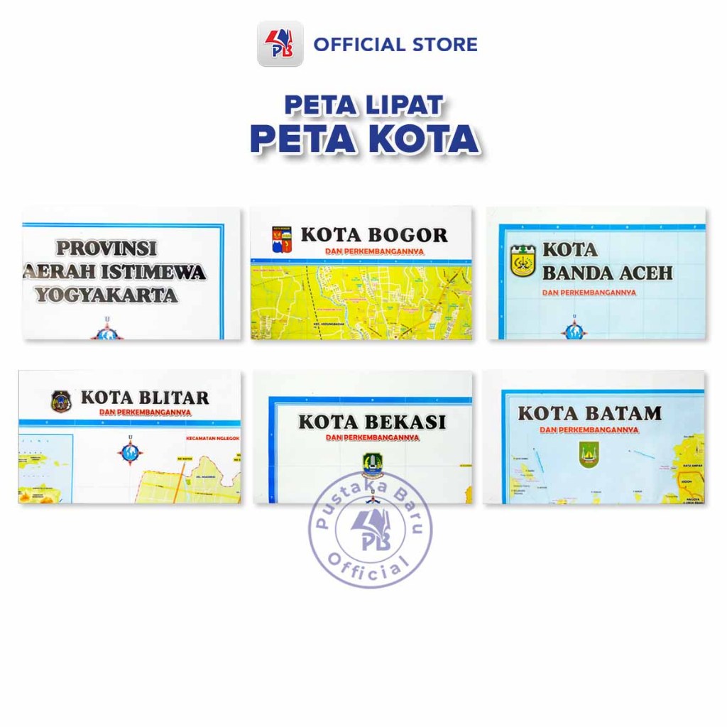 แผนที่เมือง: Yogyakara City / Aceh Banda City / Batam City / Bekasi City / Blitar City / Bogor City 