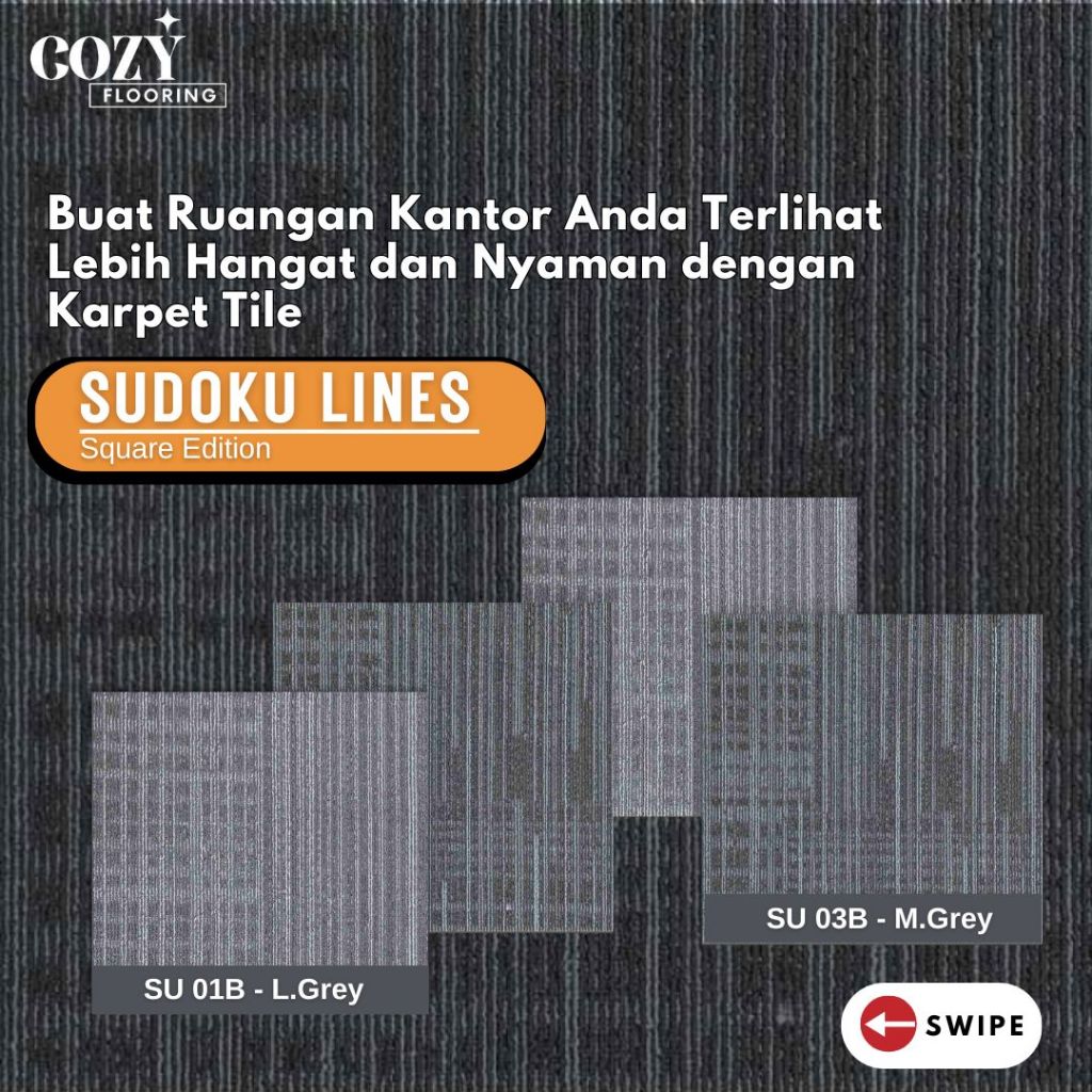 SUDOKU LINES OFFICE TILE CARPET 50 ซม.X 50 ซม. I COMPLETE MOTIF CARPET