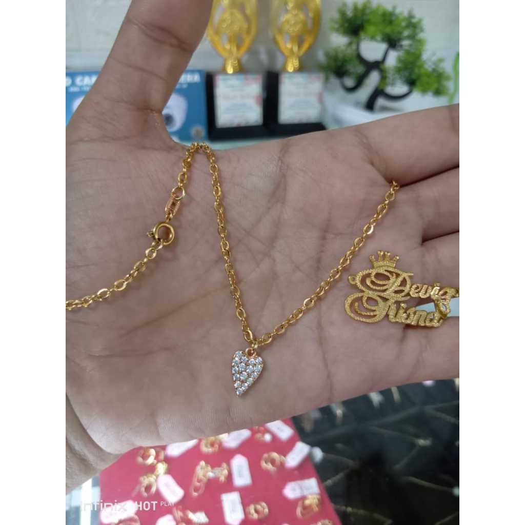 สร ้ อยคอ Dvt จี ้ อัญมณี Love 18k TITANIUM