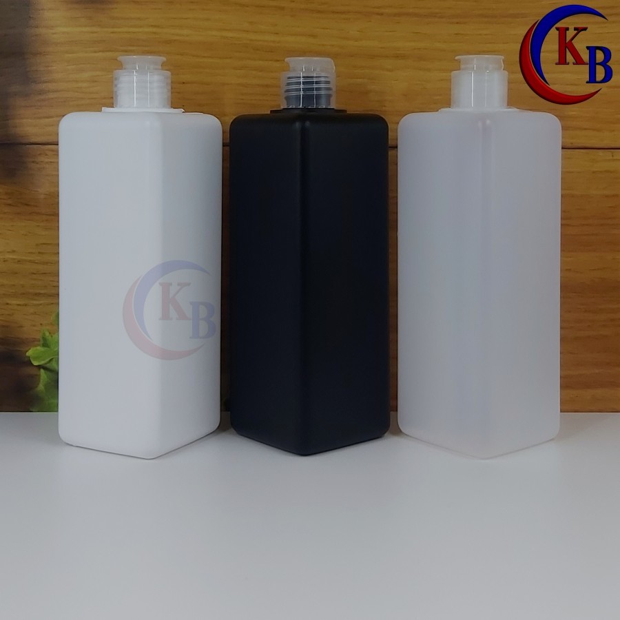 500ML FLIPTOP ขวดเห็ดคอใส 24 / 500ML ขวดพลาสติก HDPE SQUARE HS