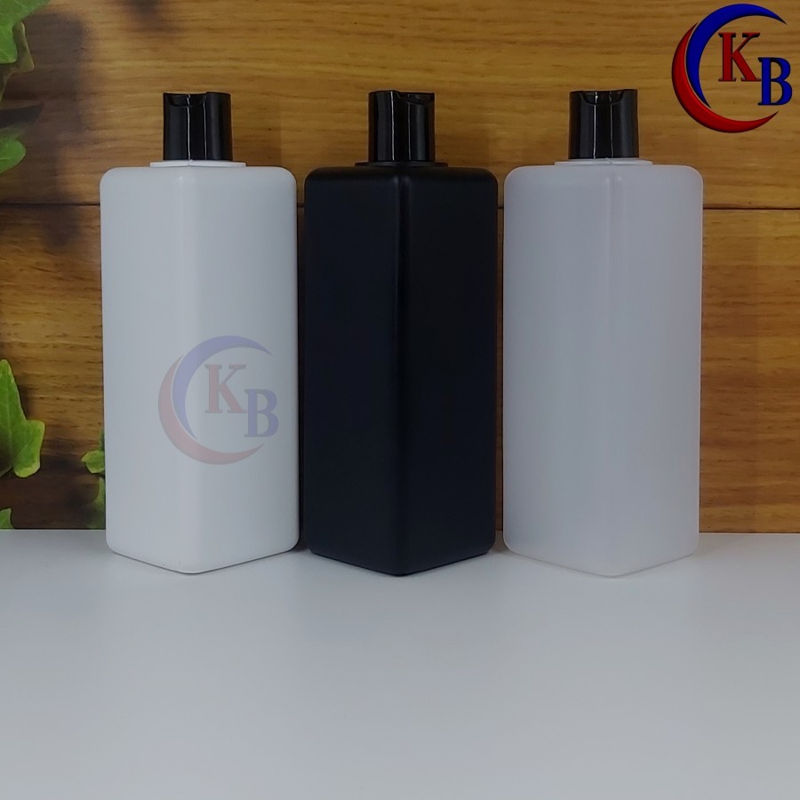 ขวดพลาสติก HDPE HS สีดํา 500 มล. / ขวดพลาสติก HDPE HS SQUARE 500 มล.