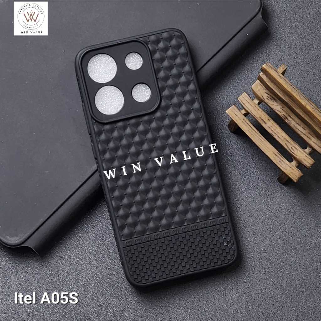 Itel A05S เคสกันลื่น 3D Motif Macaron Case สีดํา Itel A05S