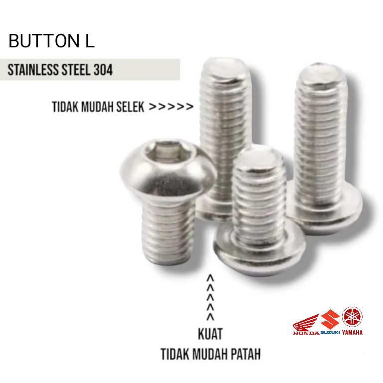 (1 ชิ้น) ปุ่ม BOLT L M6 x 50 / Bolt 6mm x 50 mm / Bolt 6 x 50 STAINLESS STEEL 304 L BOLT 6mm Thread 