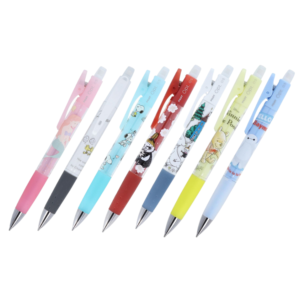 Pilot Opt Shaker Peanuts Snoopy Disney Princess Ariel Moomin Little My Mechanical Pencil 0.5mm ดินสอกด Limited Edition