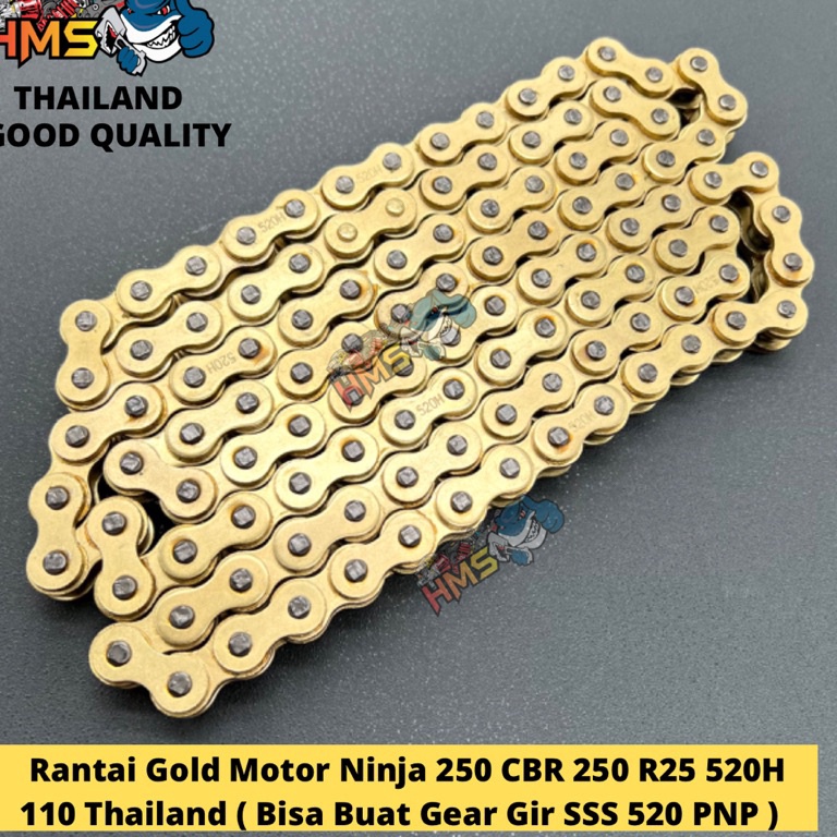 โซ่ทองรถจักรยานยนต์ Ninja 25 CBR 25 R25 52 H 11 Thailand สามารถทํา SSS 52 PNP Gears