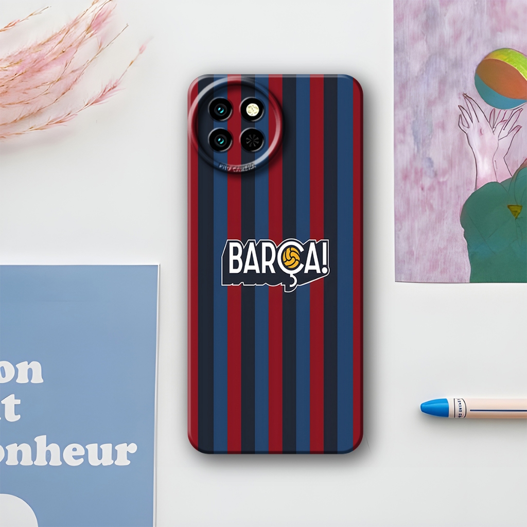 Softcase Pro กล้อง Itel Vision S23 4G ซิลิโคนล่าสุด Barcelona FC ฟุตบอล Club Motif Cool แฟชั่นกรณี L